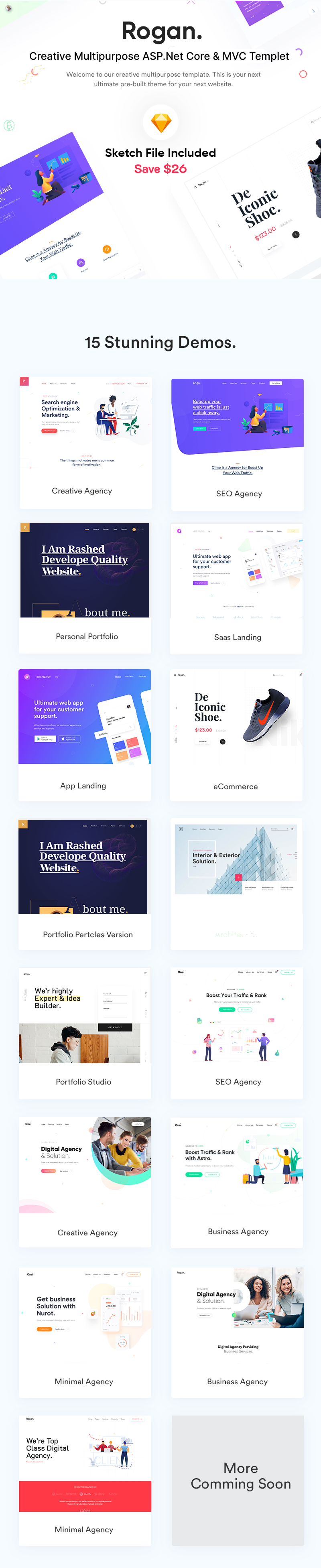 Rogan - Creative Multipurpose ASP.Net Core 9 & MVC 5 template